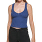 Camiseta cropped feminina DKNY azul tamanho X-S