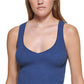 Camiseta cropped feminina DKNY azul tamanho X-S