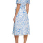 Vestido envelope falso com manga balão feminino DKNY, branco, tamanho 2, pequeno