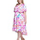 Vestido midi feminino DKNY com cintura franzida, rosa, tamanho 18W