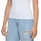 Suéter polo feminino DKNY, branco, tamanho grande