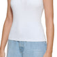 Suéter polo feminino DKNY, branco, tamanho extrapequeno