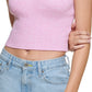 Camiseta cropped feminina DKNY rosa tamanho GG
