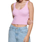 Camiseta cropped feminina DKNY rosa tamanho GG