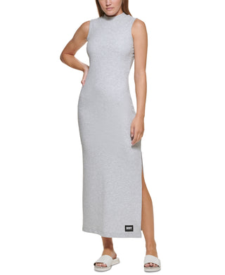 DKNY Women's Sleeveless Mock Neck Dress Gray Size X-Large