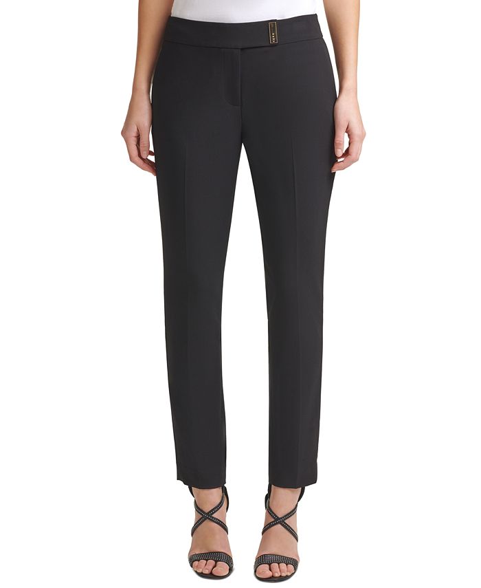 Calça reta feminina DKNY preta tamanho 8 pequena