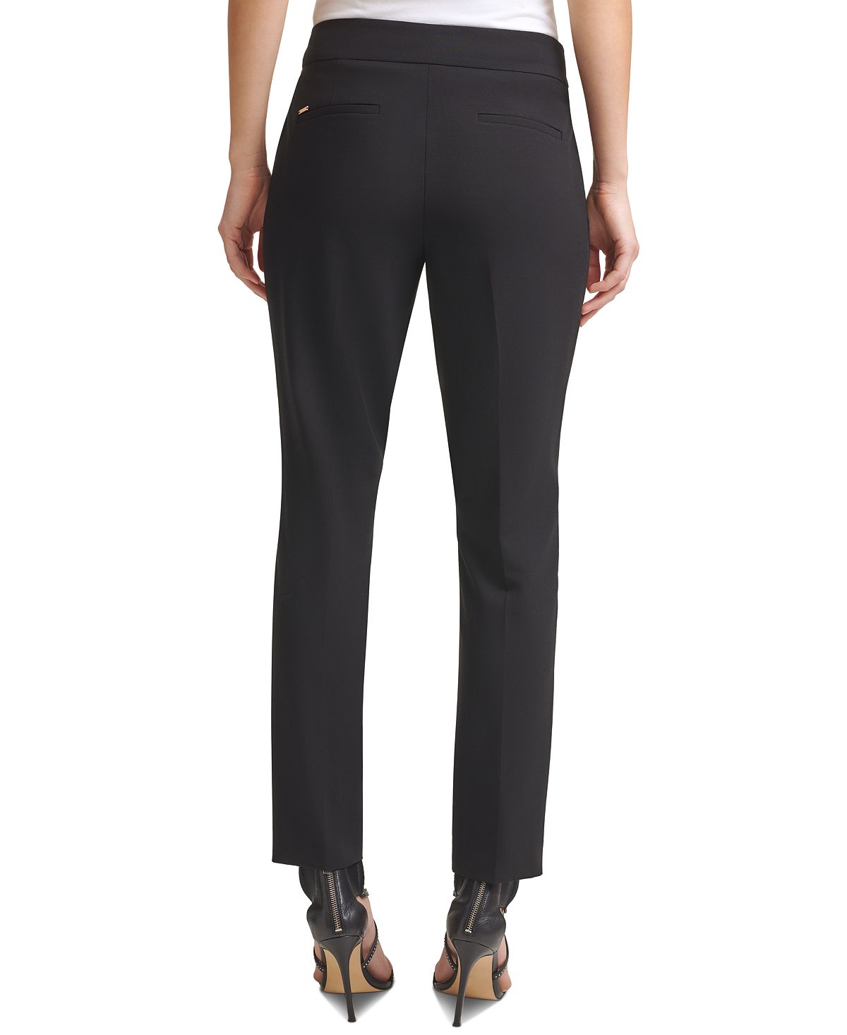 Calça reta feminina DKNY preta tamanho 8 pequena