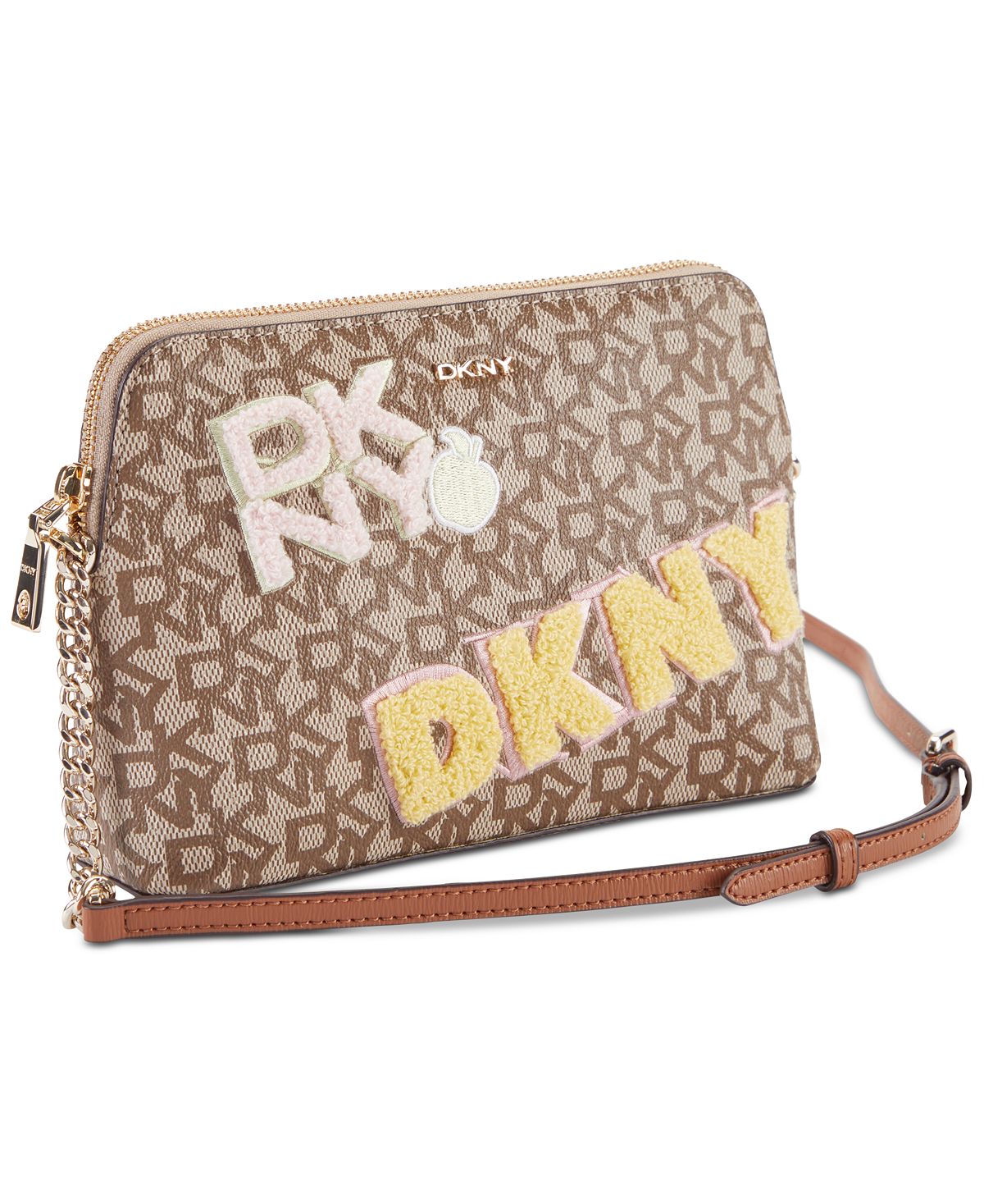 Bolsa transversal DKNY Bryant Dome feminina marrom tamanho único