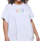 Camiseta feminina DKNY Pride Logo, branca, tamanho 3X