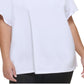 Camiseta feminina DKNY Pride Logo, branca, tamanho 1X