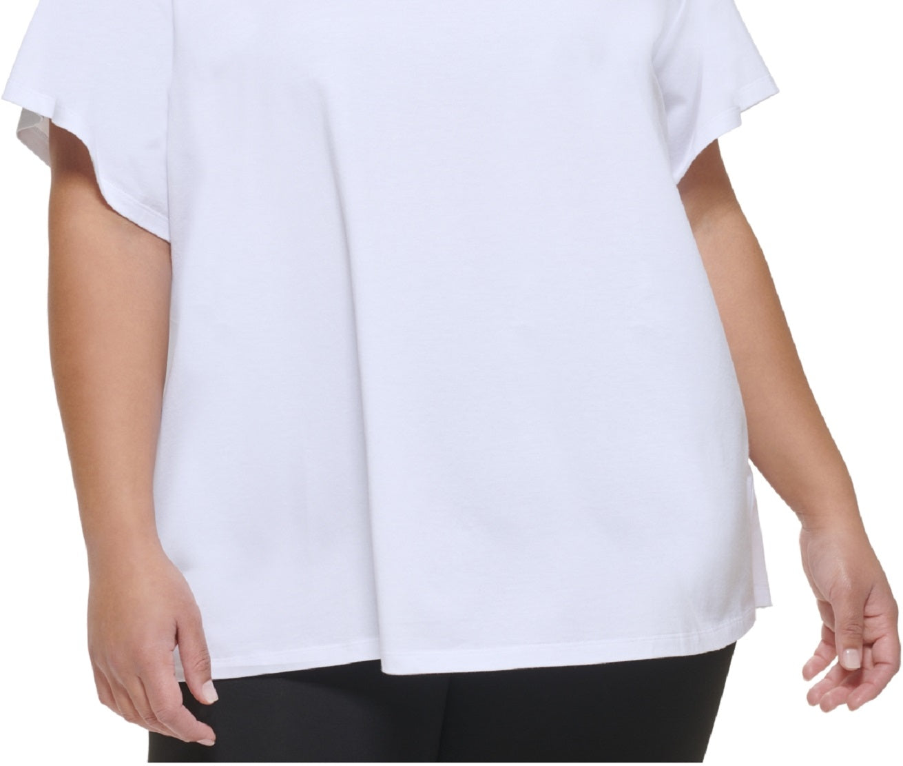 Camiseta feminina DKNY Pride Logo, branca, tamanho 1X