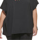 Camiseta feminina DKNY Pride Logo preta tamanho 1X