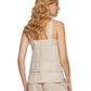 Regata feminina de linho DKNY, bege, tamanho médio