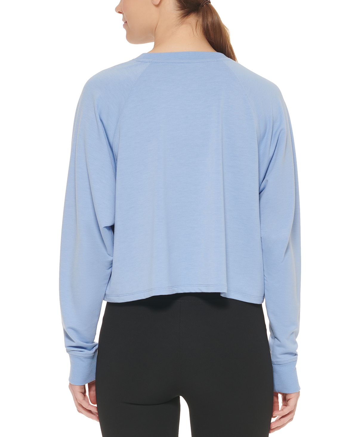 DKNY Suéter Feminino Leve Super Macio Azul Tamanho Médio