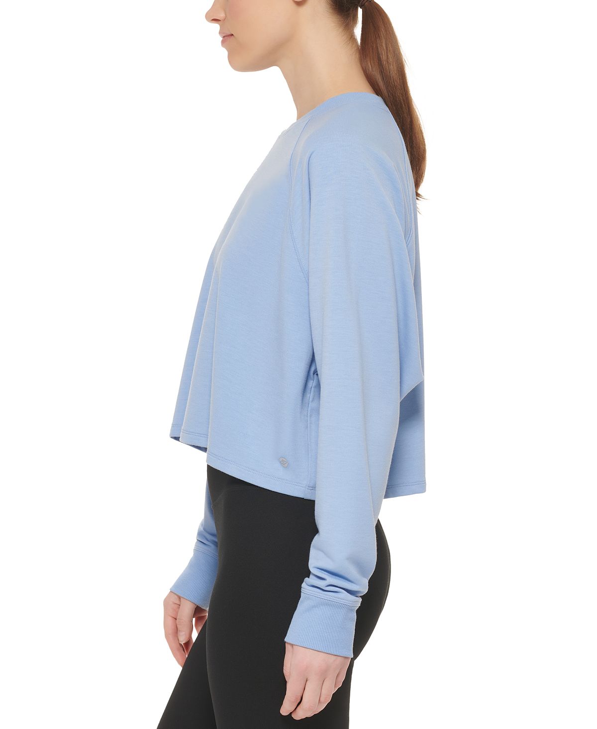 DKNY Suéter Feminino Leve Super Macio Azul Tamanho Médio