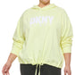 Moletom com capuz feminino DKNY com logotipo amarelo, tamanho 3X