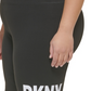 Shorts de ciclismo fitness com logotipo feminino DKNY preto, tamanho 1X