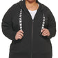 Moletom com capuz feminino DKNY Sport Plus Logo com cordão French Terry, preto, tamanho 3X