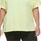 Camiseta feminina DKNY com logotipo de algodão, amarela, tamanho 2X