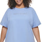 Camiseta feminina DKNY com logotipo de algodão, roxa, tamanho 2X