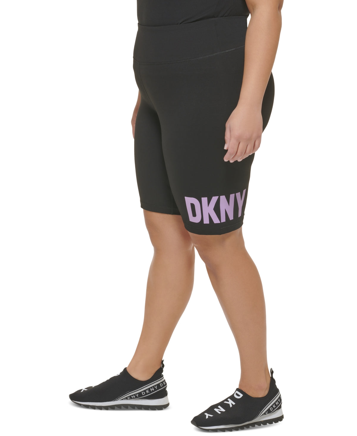 Shorts de motociclista DKNY Plus Logo Feminino Roxo Tamanho 2X