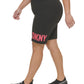 Shorts biker feminino DKNY com logo rosa, tamanho 2X