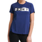 Camiseta feminina DKNY Sport Logo Azul Tamanho X-G