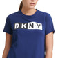 Camiseta feminina DKNY Sport Logo Azul Tamanho X-G