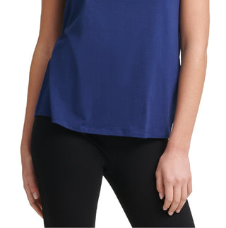 Camiseta feminina DKNY Sport Logo Azul Tamanho X-G