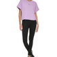 Camiseta curta feminina DKNY Boxy, roxa, tamanho grande