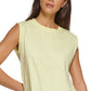 Camiseta regata feminina DKNY Cotton Muscle, amarela, tamanho grande