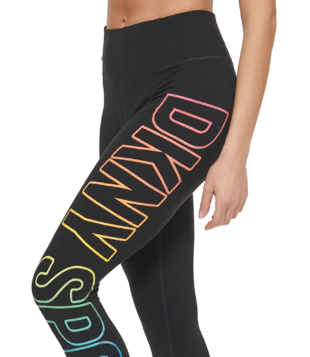 Leggings DKNY Pride Logo 7/8 Femininas Pretas Tamanho P