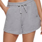 Shorts relaxados DKNY Terry Cloth feminino cinza tamanho X-G