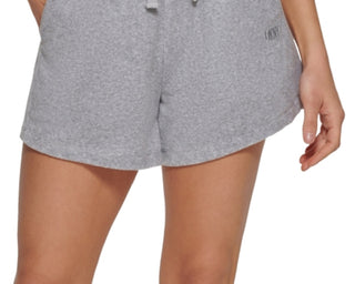 Shorts relaxados DKNY Terry Cloth feminino cinza tamanho X-G