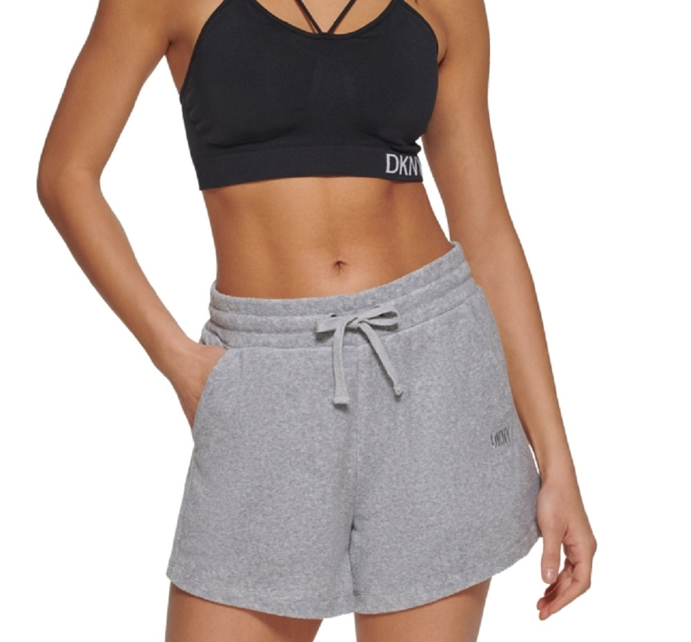 Shorts Relaxed DKNY Terry Cloth Feminino Cinza