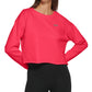 Moletom curto feminino DKNY com logotipo metálico rosa tamanho pequeno