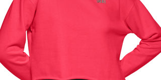Moletom curto feminino DKNY Sport com logotipo metálico rosa tamanho XS