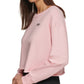 Moletom curto feminino DKNY com logotipo metálico rosa tamanho grande