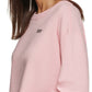 Moletom curto feminino DKNY com logotipo metálico, rosa, tamanho médio