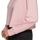 Moletom curto feminino DKNY com logotipo metálico, rosa, tamanho médio