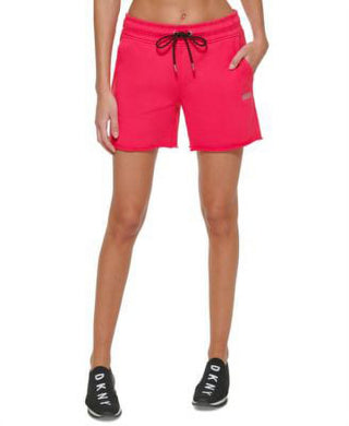 DKNY Women's Metallic Logo Shorts Pink Size Medium