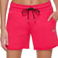 Shorts DKNY com logotipo metálico feminino rosa tamanho médio