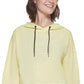 Moletom com capuz feminino DKNY Mesh, amarelo, tamanho X-G
