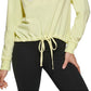 Moletom com capuz feminino DKNY com cordão na bainha, amarelo, tamanho X-S