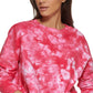 Moletom feminino DKNY de algodão tingido com nó rosa tamanho grande