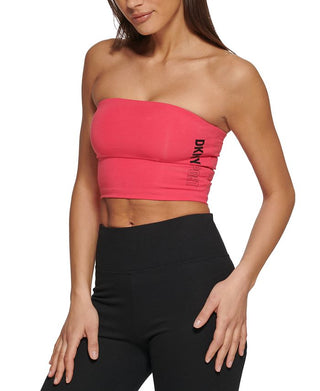 Top tubinho DKNY feminino Exploded Sport Outline Logo rosa tamanho pequeno