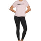 Camiseta feminina DKNY Outline Logo Rosa Tamanho Médio