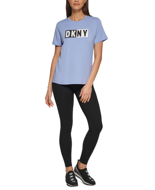 Camiseta feminina DKNY Sport Logo Azul Tamanho P