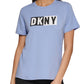 Camiseta feminina com logotipo DKNY, roxa, tamanho X-S