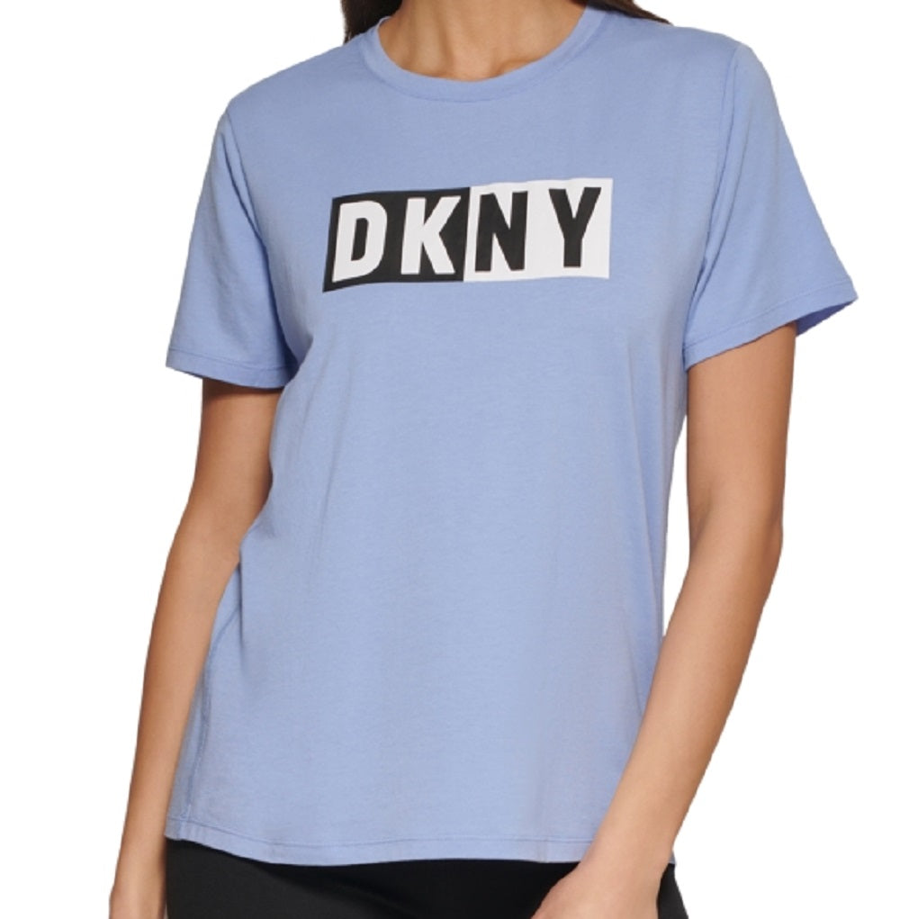 Camiseta feminina com logotipo DKNY, roxa, tamanho X-S